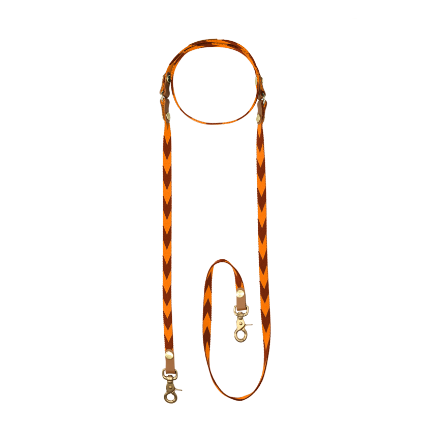 HandsFree Dog Leash | Orange & Cognac Mini