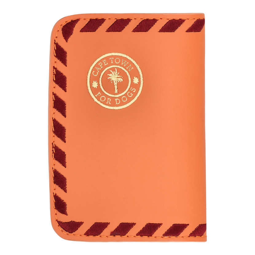 Embroidered Passport Holder | Apricot