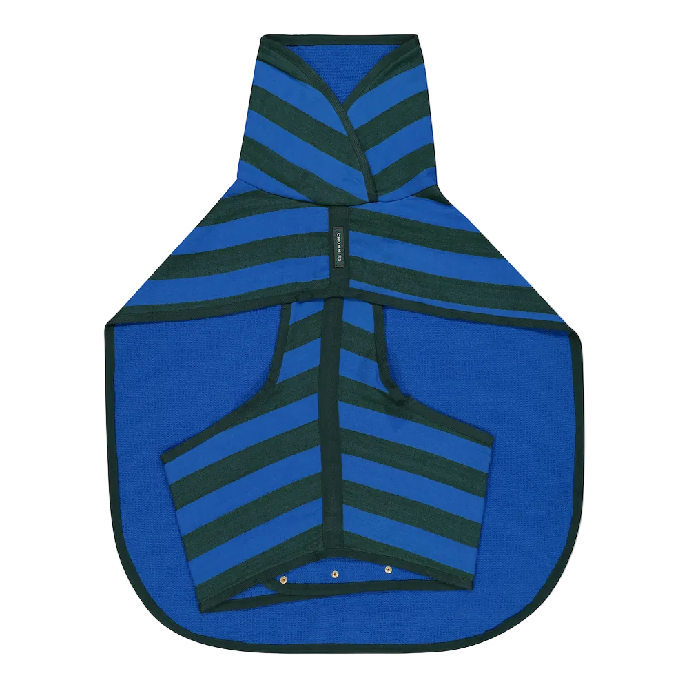 Dog Robe | Blue & Green Stripe
