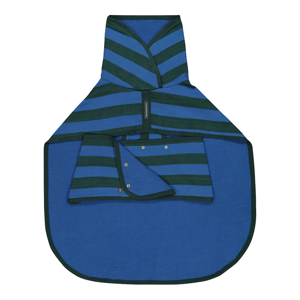 Dog Robe | Blue & Green Stripe