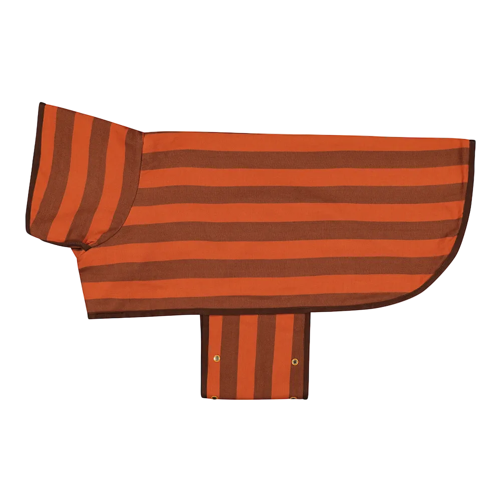 Dog Robe | Cognac & Orange Stripe