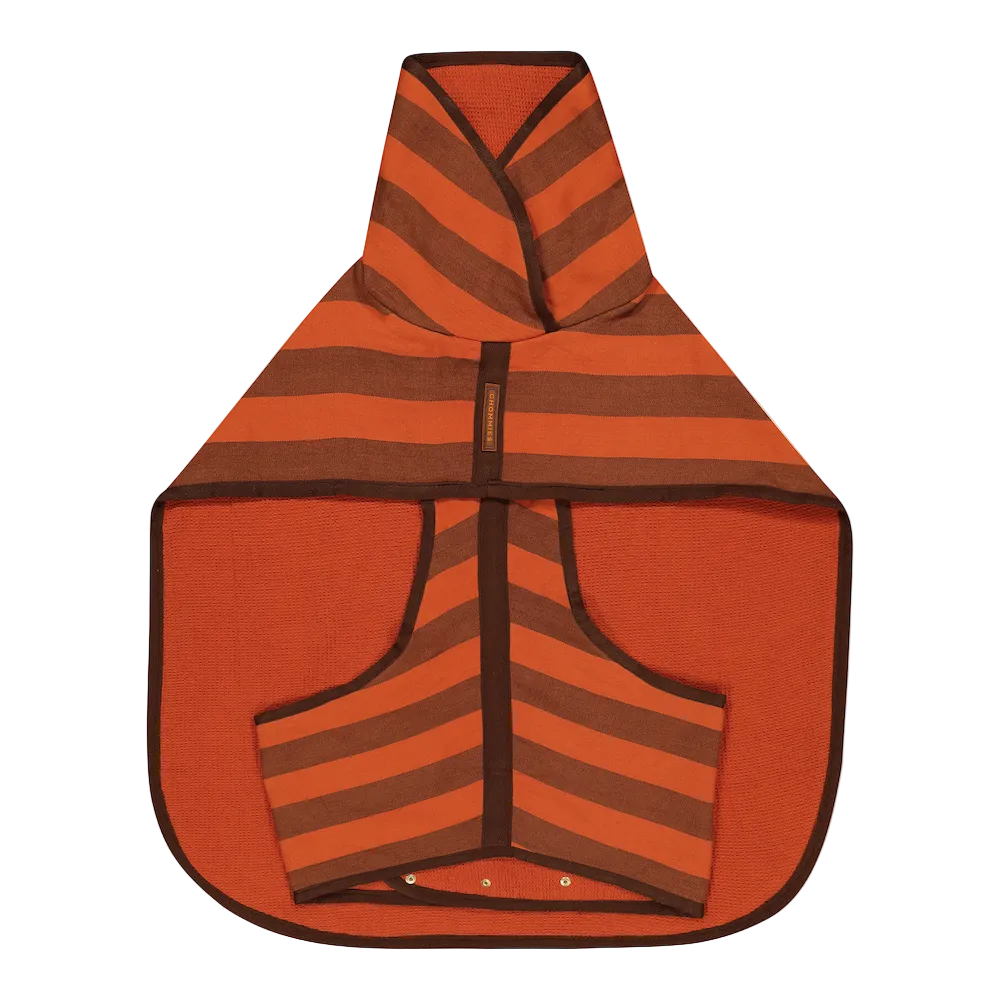 Dog Robe | Cognac & Orange Stripe
