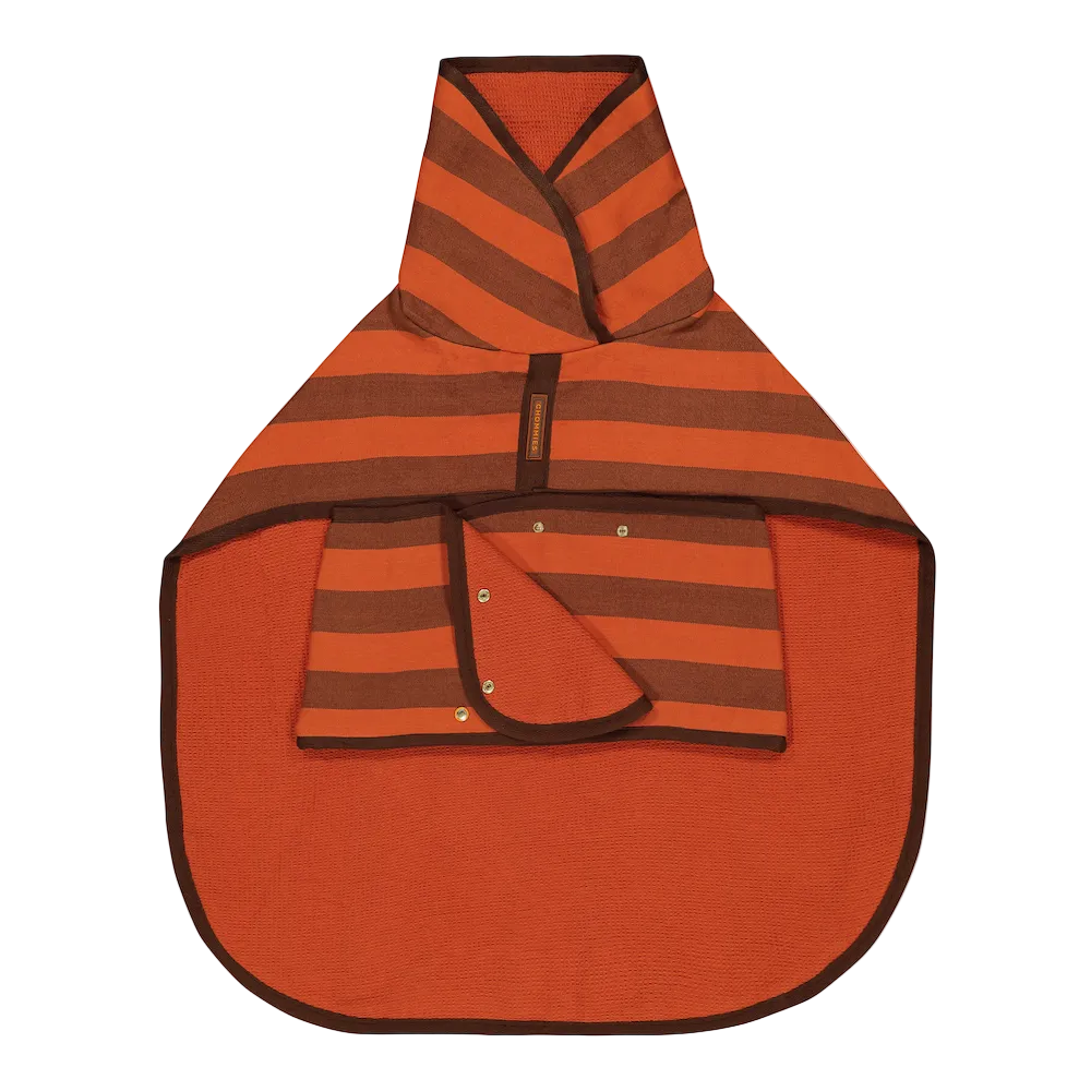 Dog Robe | Cognac & Orange Stripe