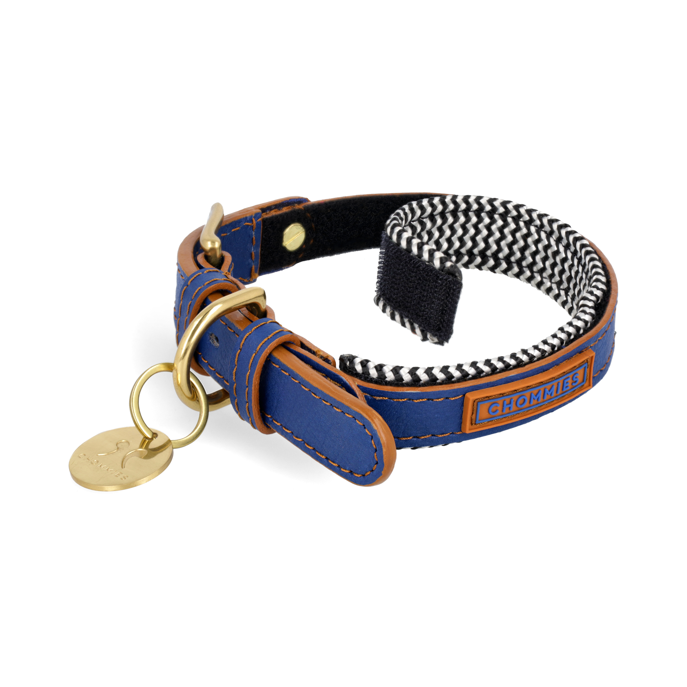 Adjustable Leather Dog Collar | Blue Snoop
