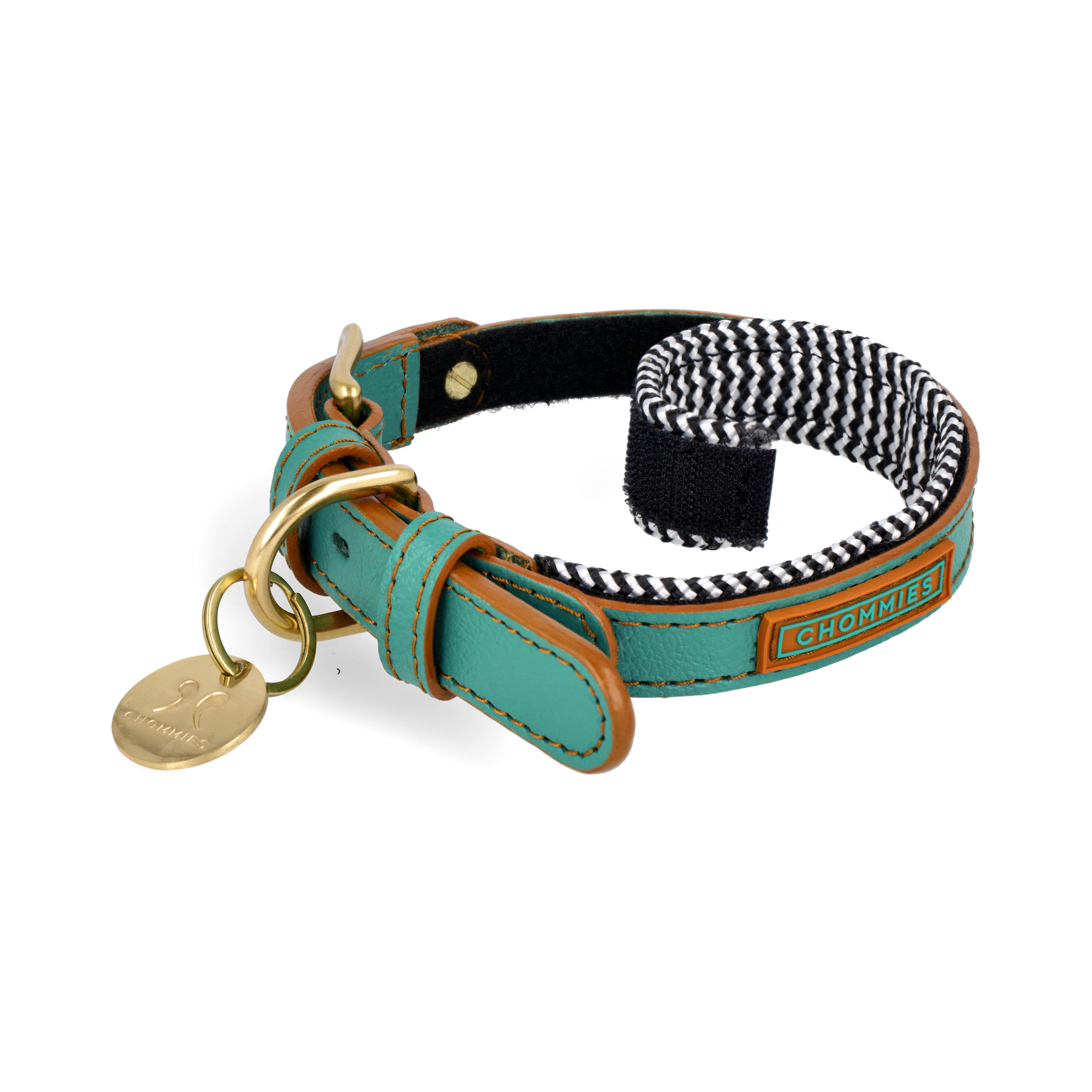 Adjustable Leather Dog Collar | Green Shady