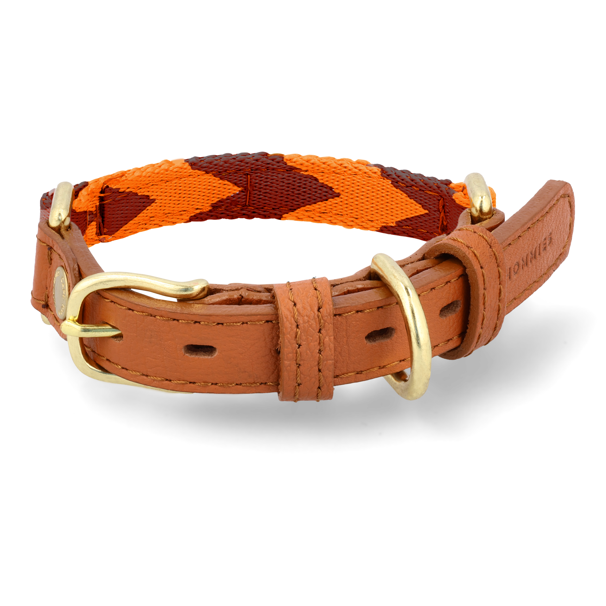 Adjustable Dog Collar | Orange & Cognac