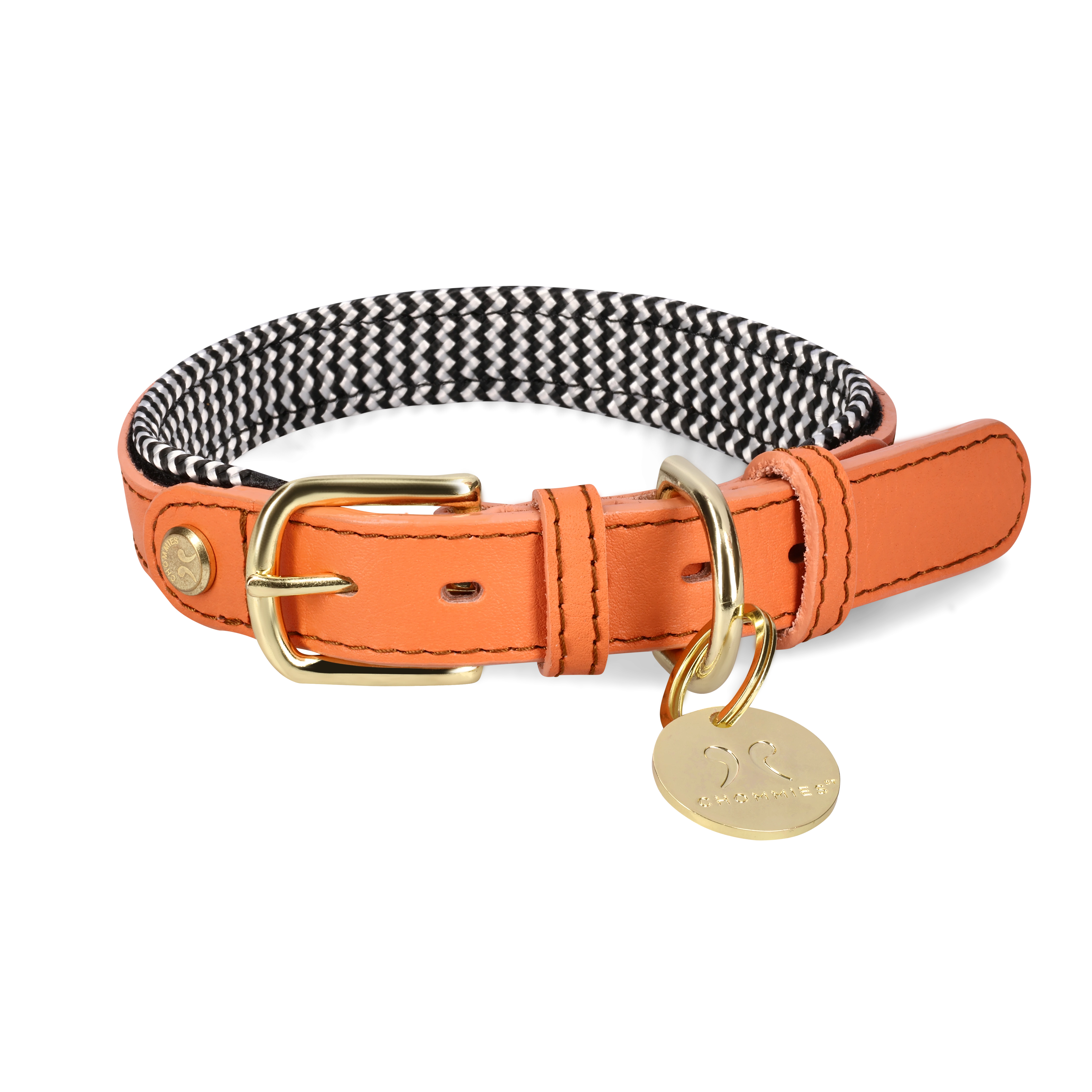 Adjustable Leather Dog Collar | Apricot