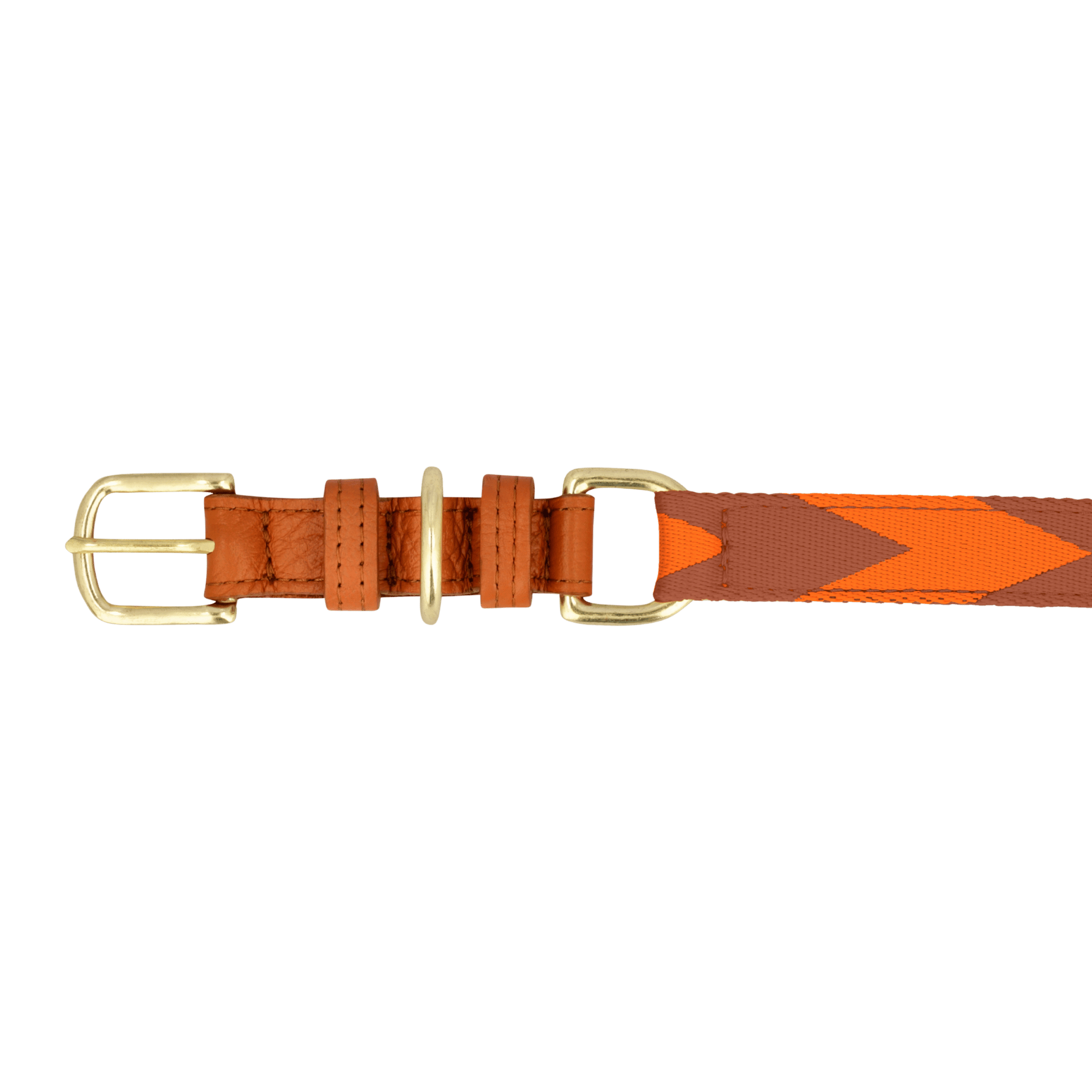Adjustable Dog Collar | Orange & Cognac