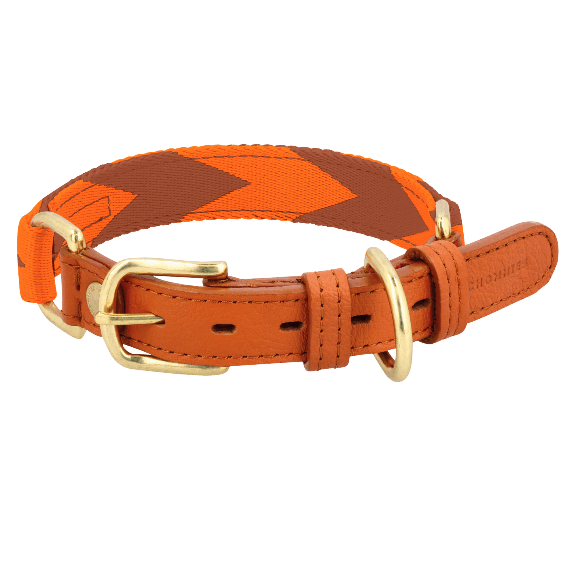 Adjustable Dog Collar | Orange & Cognac