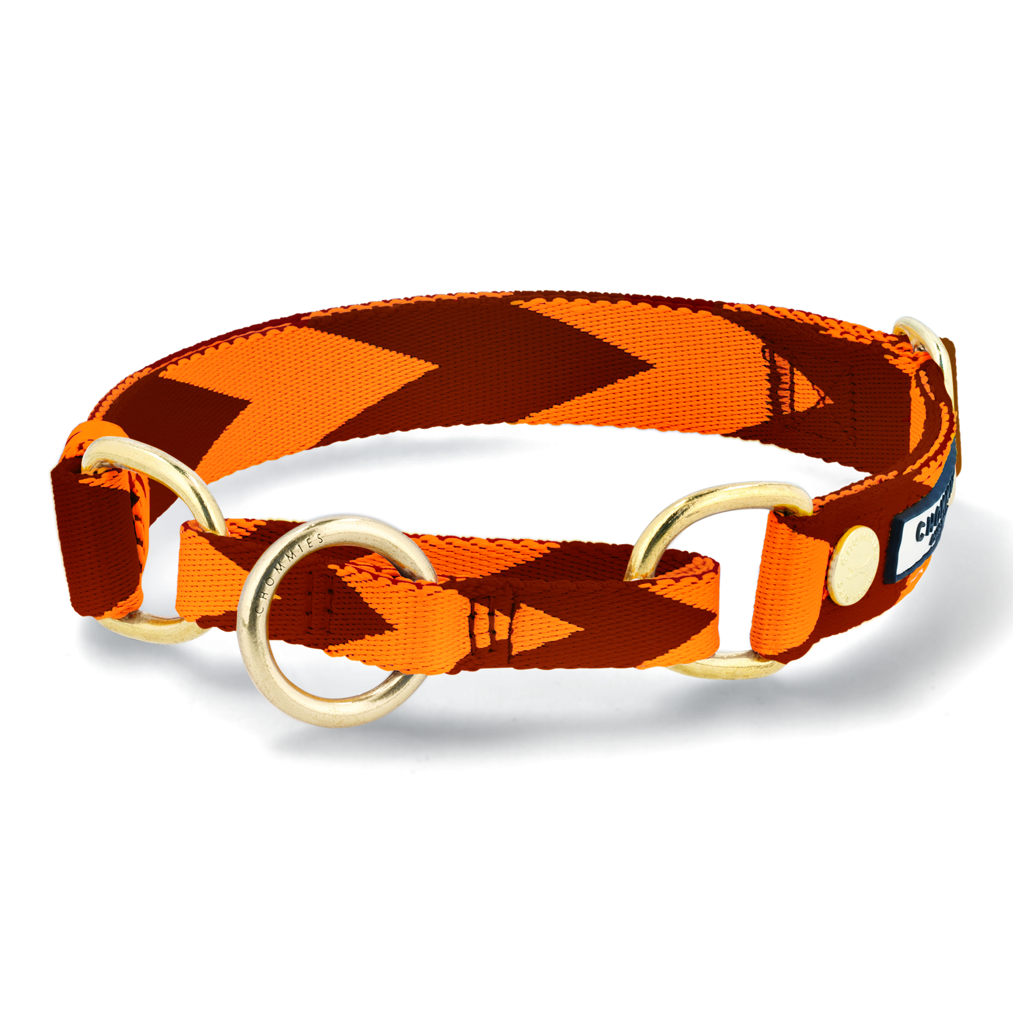 Adjustable Martingale Collar | Orange & Cognac