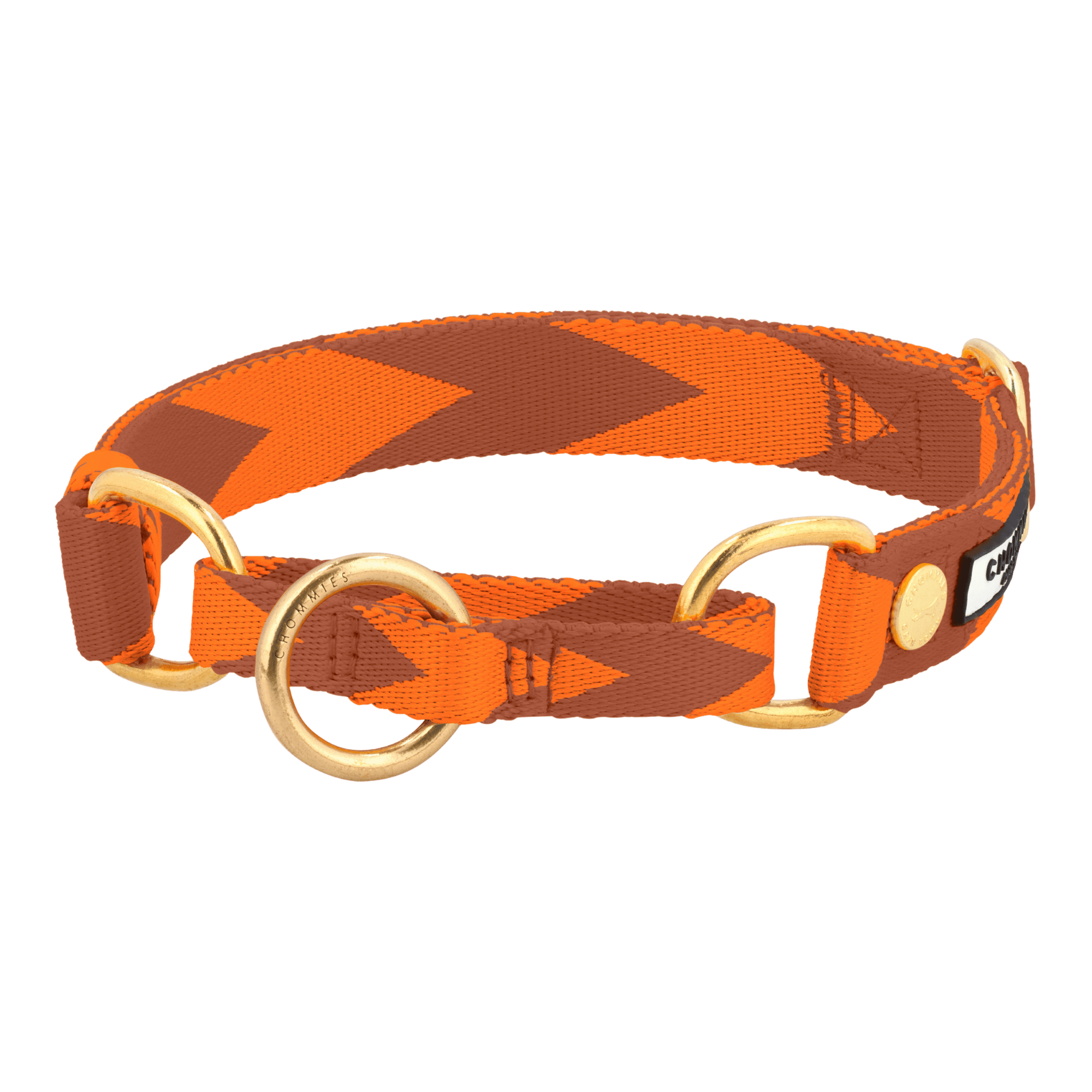 Adjustable Martingale Collar | Orange & Cognac