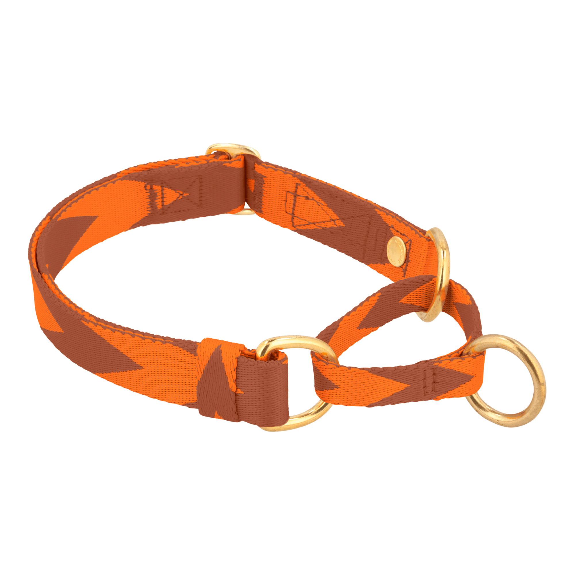 Adjustable Martingale Collar | Orange & Cognac