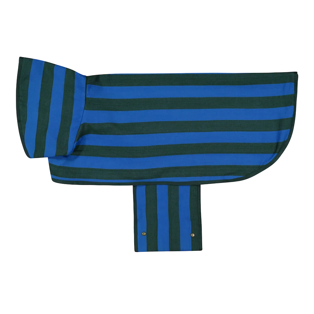 Dog Robe | Blue & Green Stripe