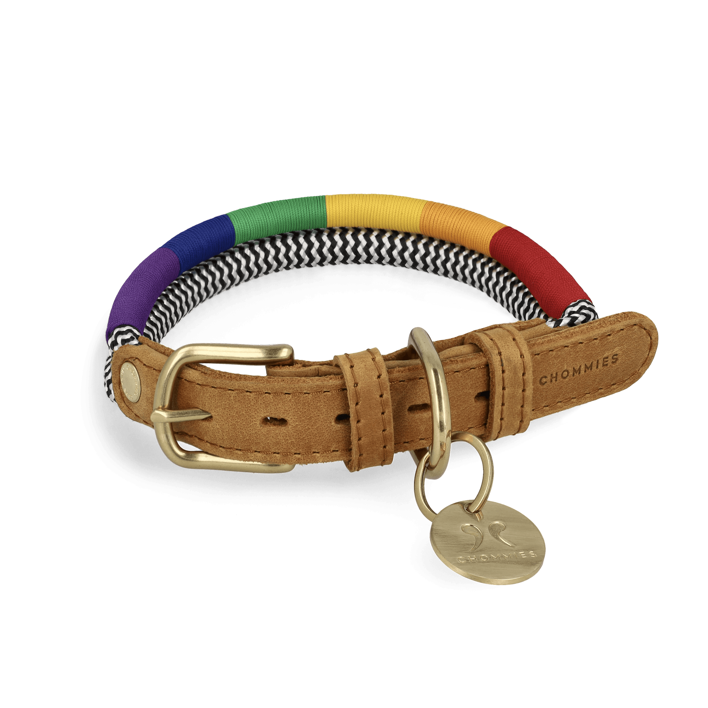 Chommies Adjustable Dog Collar Rainbow Cape Town's Colourful