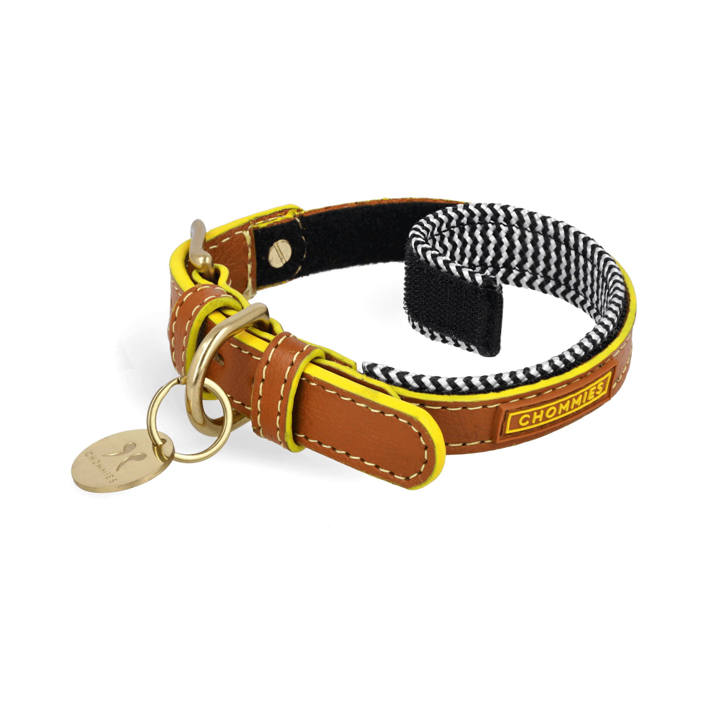 Chommies Adjustable Leather Dog Collar | Cognac West