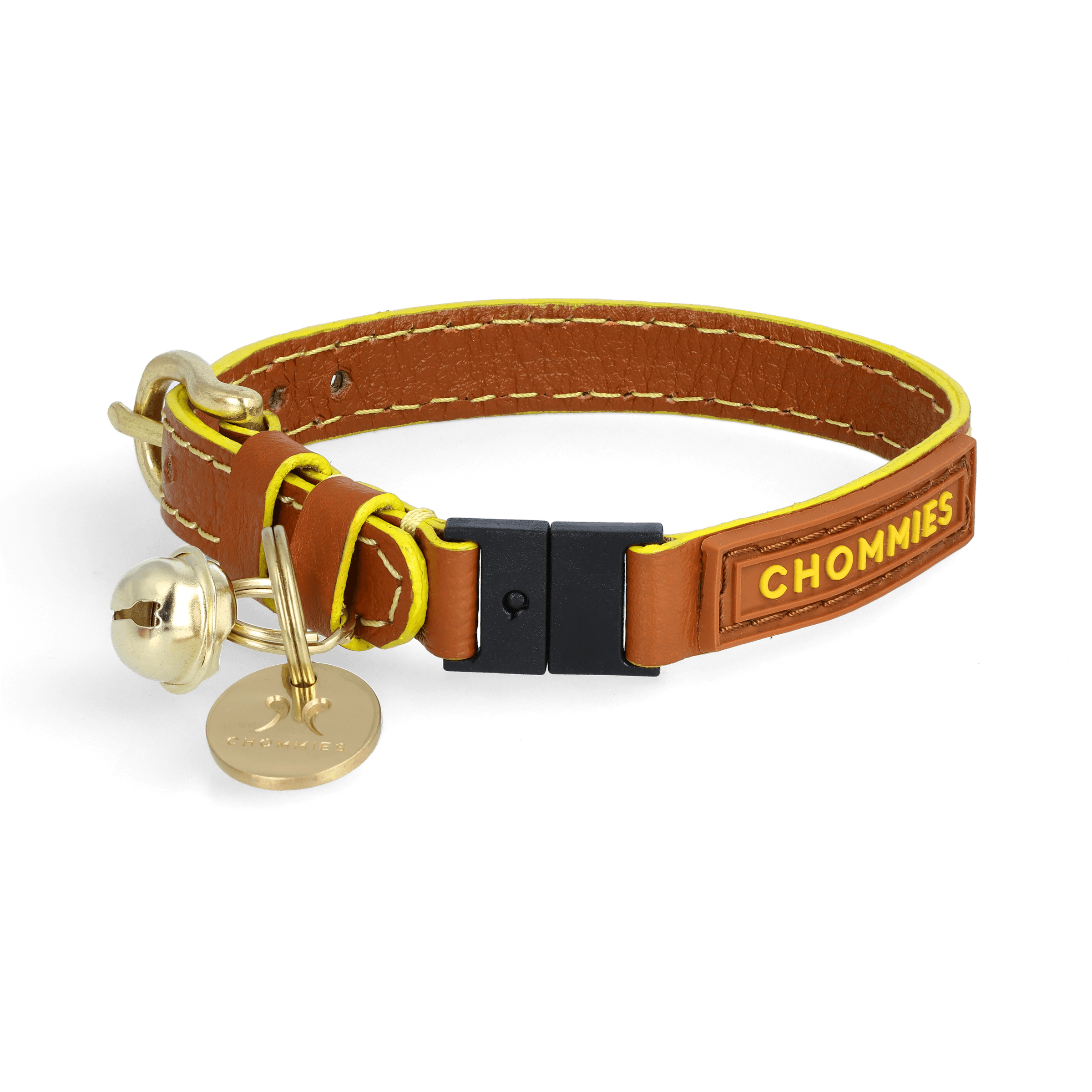 Chommies Adjustable Quick - Release Leather Cat Collar | Cognac West