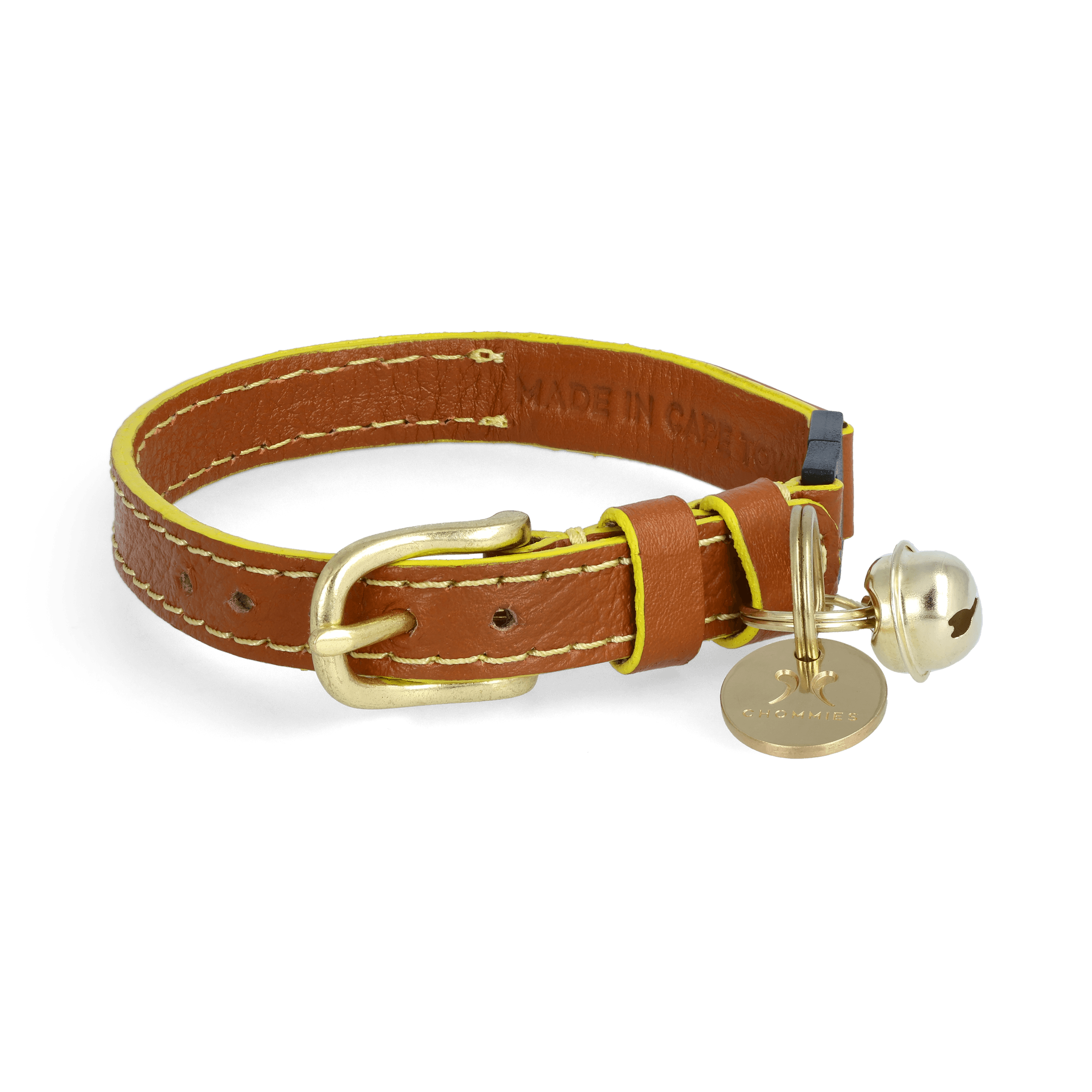 Adjustable Quick-Release Leather Cat Collar Cognac West