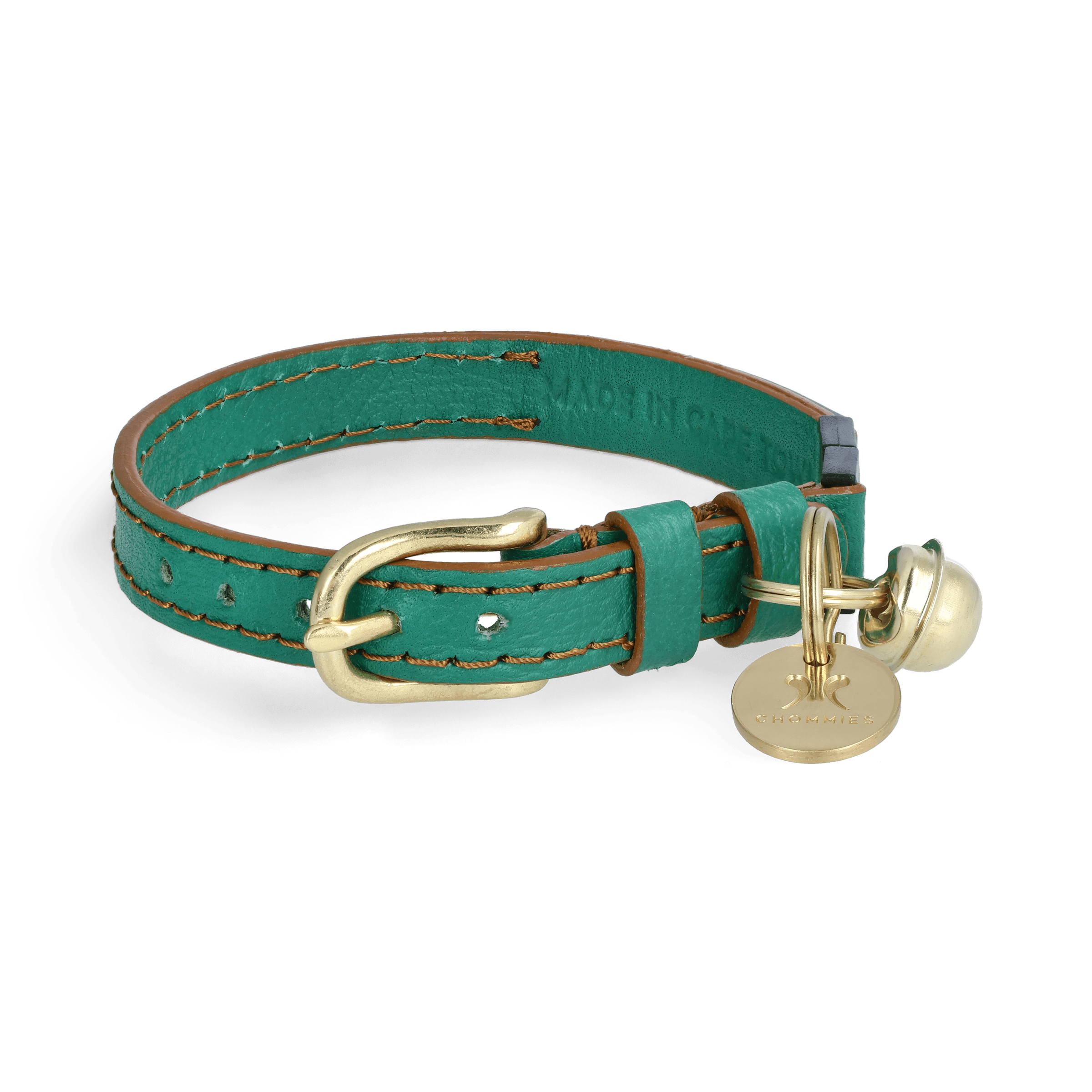 Adjustable Quick Release Leather Cat Collar Blue Snoop Chommies