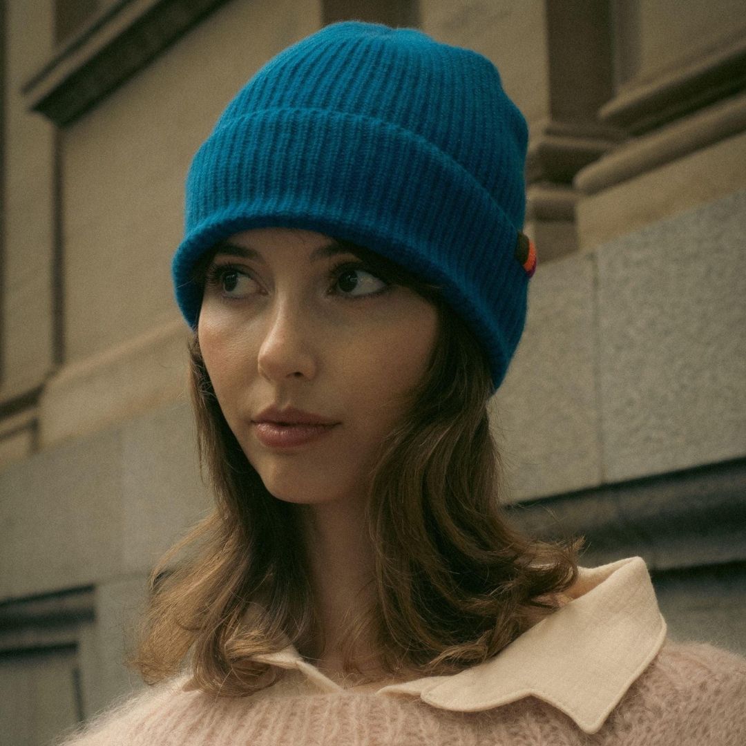 Cashmere Beanie | Blue Monday