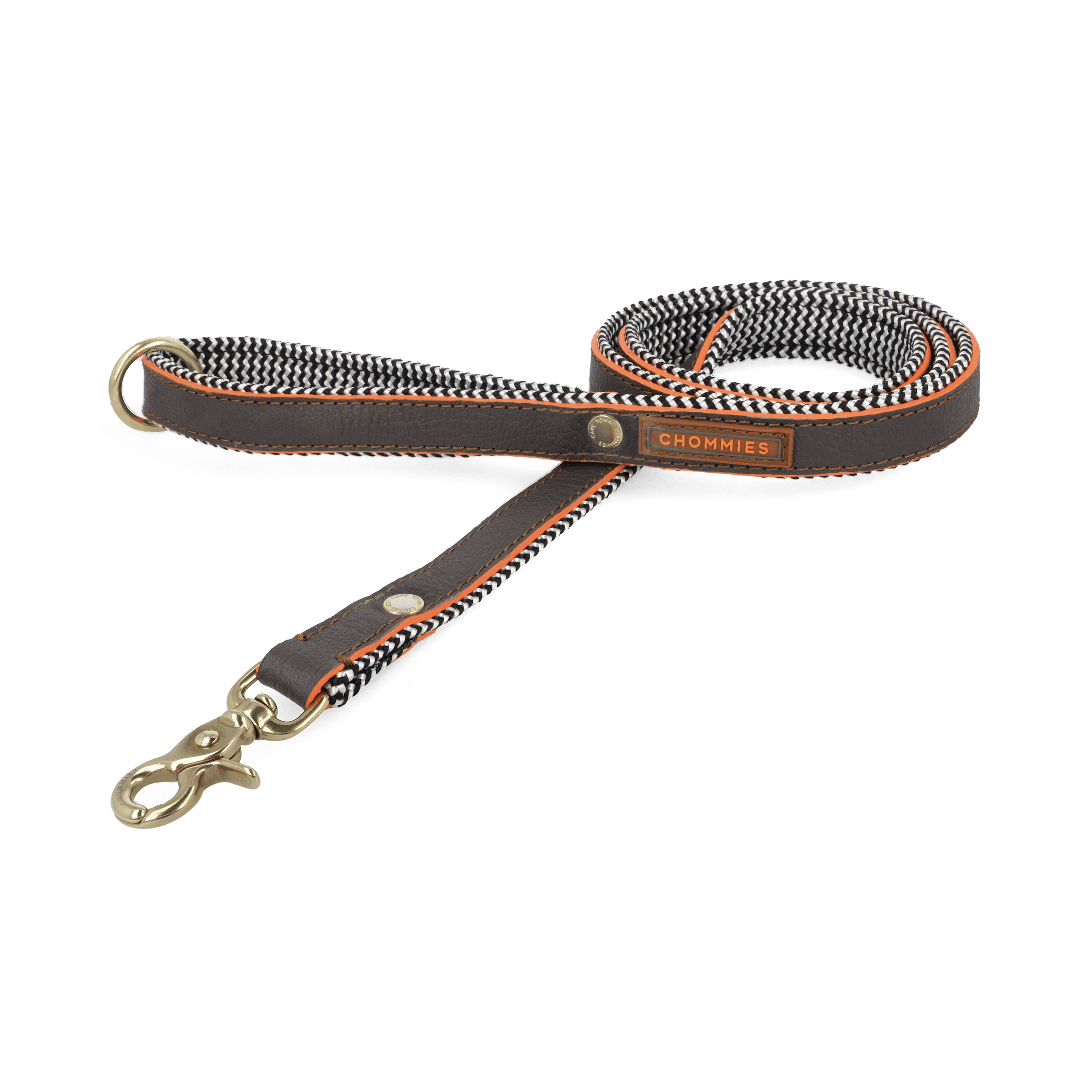 Chommies Everyday Leather Dog Leash | Grey Z