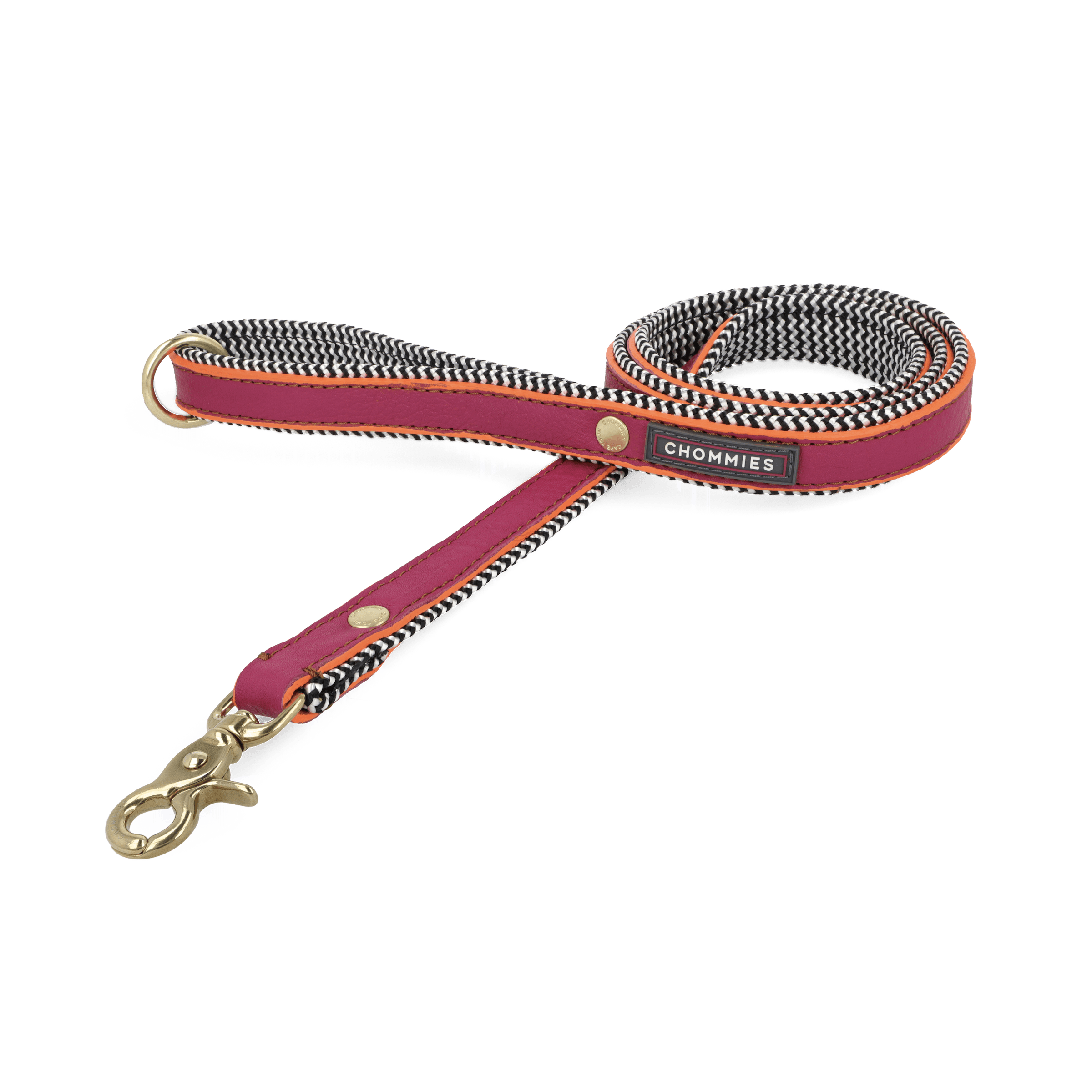 Chommies Everyday Leather Dog Leash | Pink Lizzo
