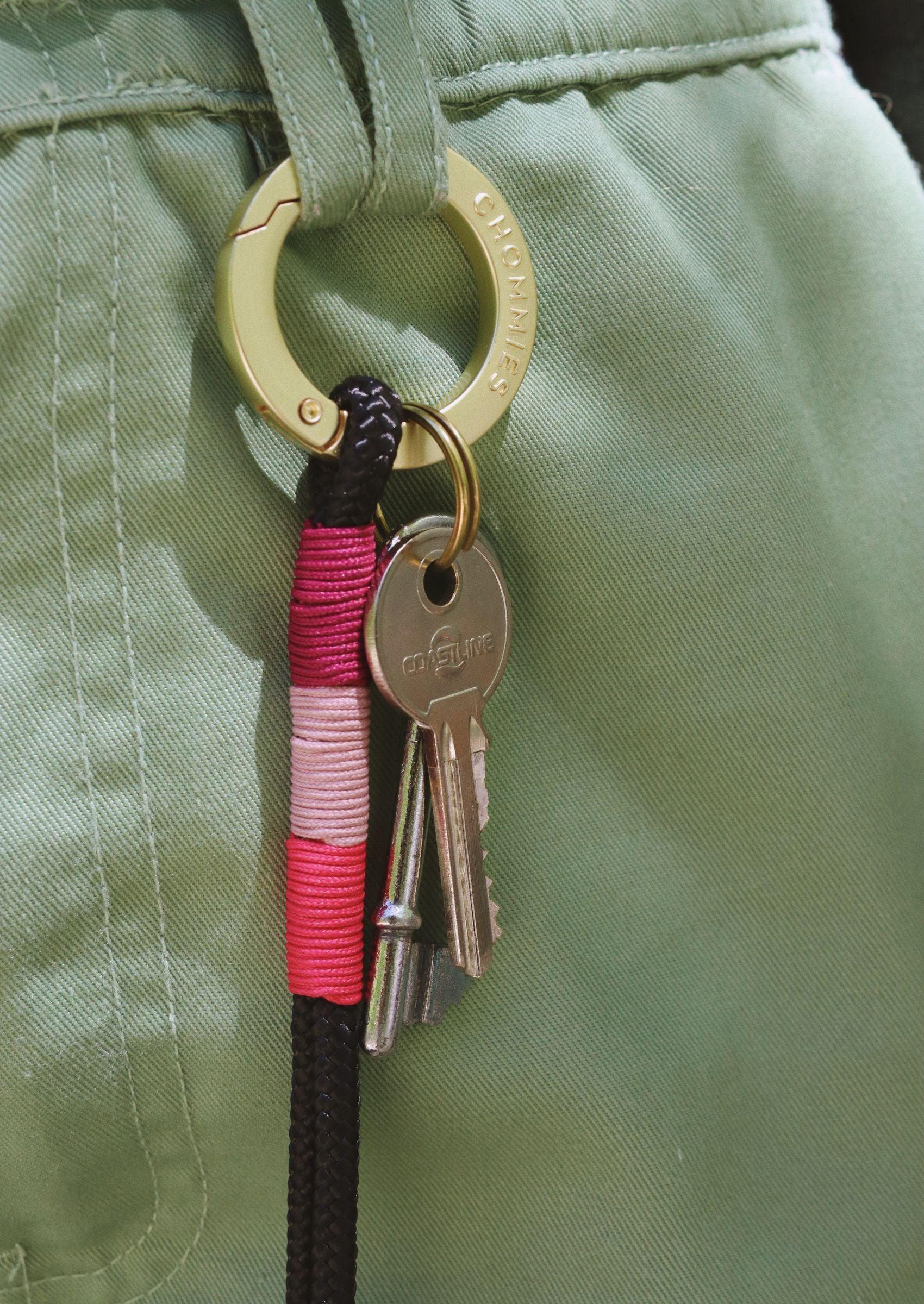 Chommies Sports Keyring | Pink Acid on Black